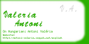 valeria antoni business card
